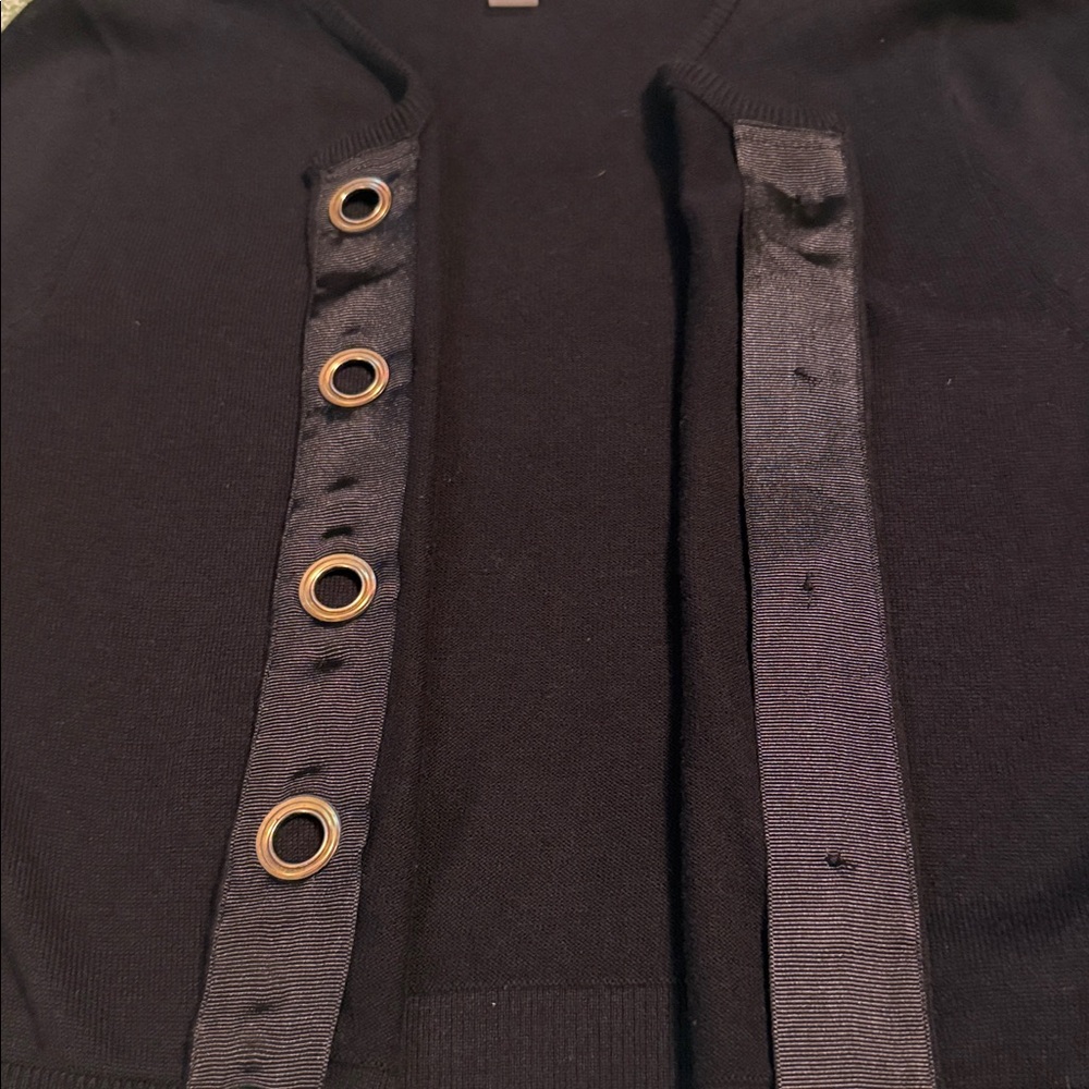 Calvin Klein Black Cardigan Sweater Toggle Closures Very Beautiful and Classic - Picture 4 of 6